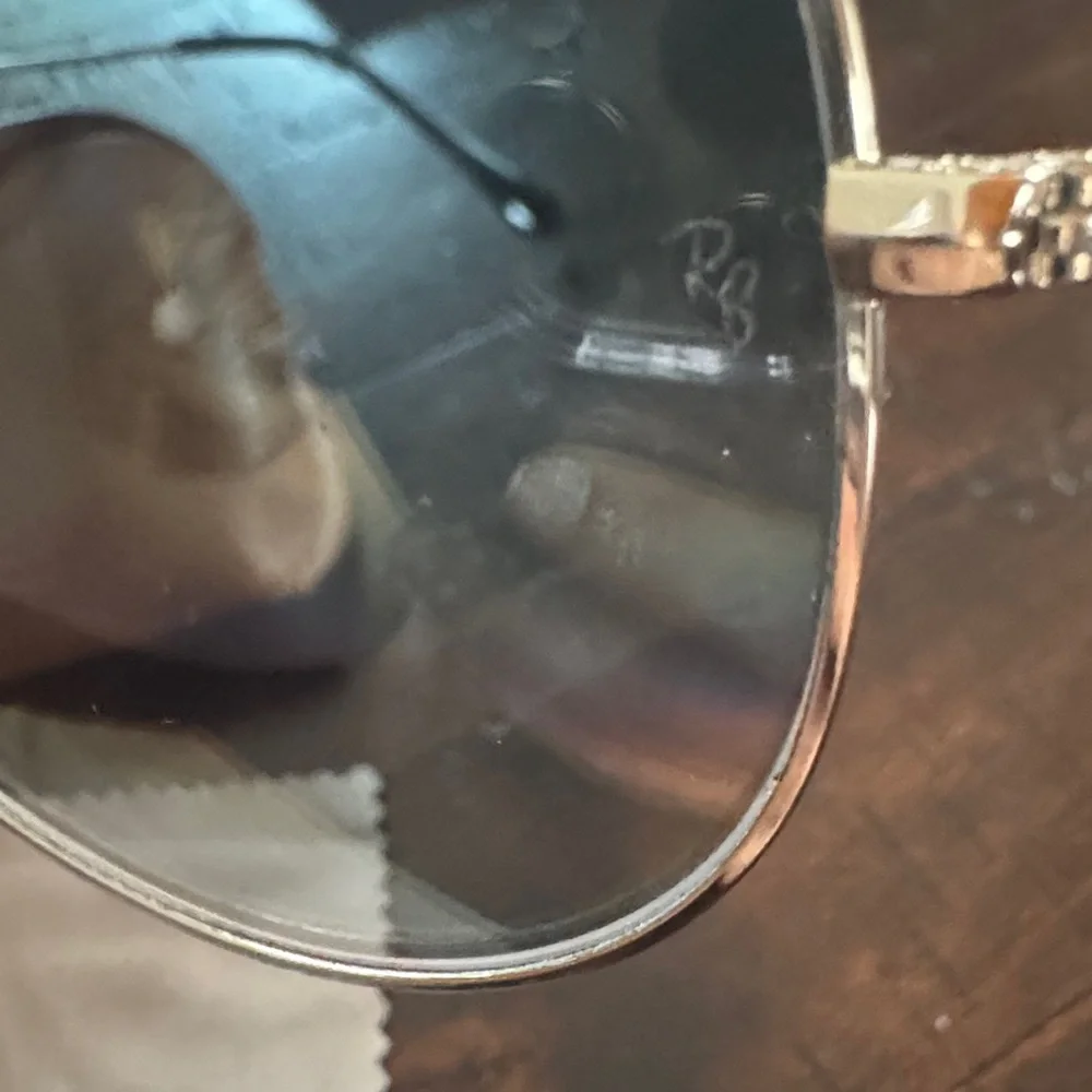 Ray-Ban Men’s Aviator Sunglasses - Silver Frame with Green-Blue Lenses